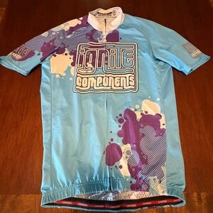 Jakroo Ignite Components Cycling Jersey Full Zip Bike Shirt Medium